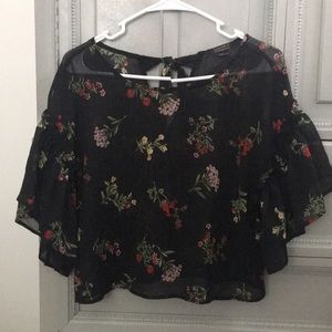 Black floral top